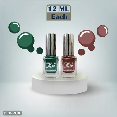 Metallic Finish Green Coffee  Nail polish combo-thumb2