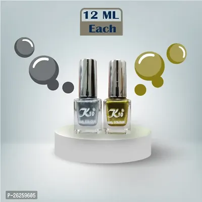 Metallic Finish Silver Lemon  Nail polish combo-thumb4