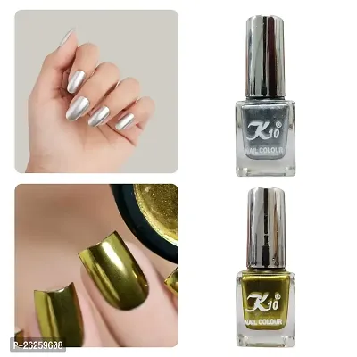 Metallic Finish Silver Golden  Nail polish combo