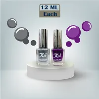 Metallic Finish Silver Purple  Nail polish combo-thumb3