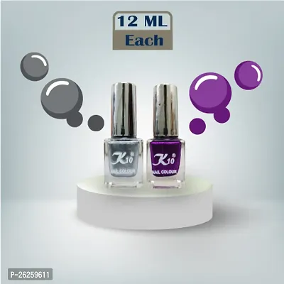 Metallic Finish Silver Purple  Nail polish combo-thumb4