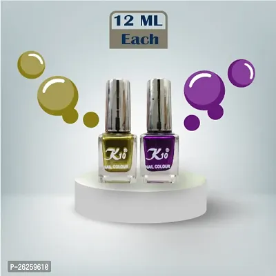 Metallic Finish Lemon Purple  Nail polish combo-thumb4