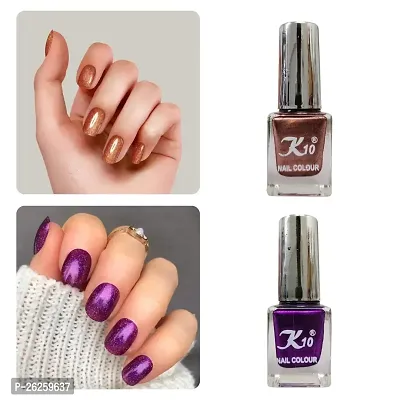 Metallic Finish Cofee Purple  Nail polish combo-thumb0