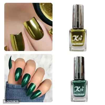 Metallic Finish Green Lemon  Nail polish combo