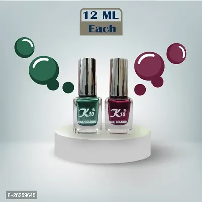 Metallic Finish Green Maroon  Nail polish combo-thumb4