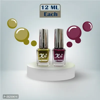 Metallic Finish Lemon Maroon  Nail polish combo-thumb4