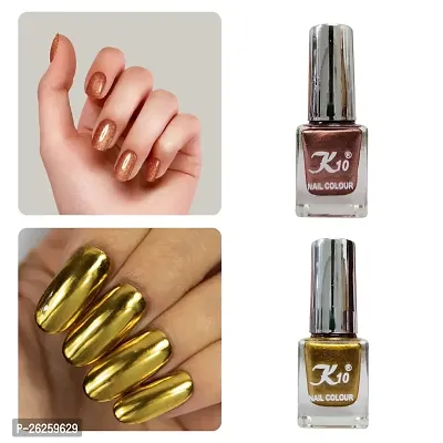 Metallic Finish Golden Coffee  Nail polish combo-thumb0