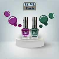 Metallic Finish Dark Pink Green  Nail polish combo-thumb3