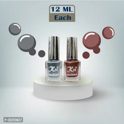 Metallic Finish Silver Coffee  Nail polish combo-thumb4