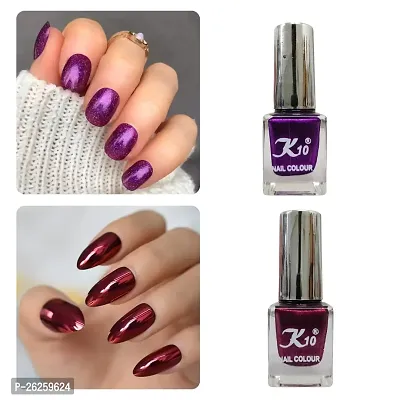 Metallic Finish Purple Maroon  Nail polish combo-thumb0