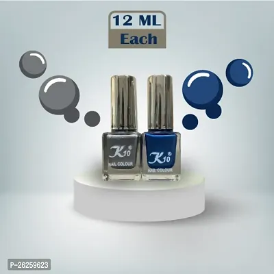 Metallic Finish Silver Blue  Nail polish combo-thumb4