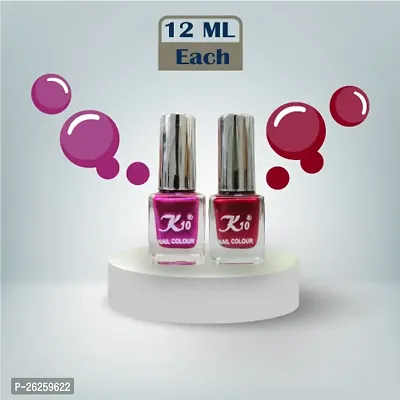 Metallic Finish Pink Dark Red  Nail polish combo-thumb4