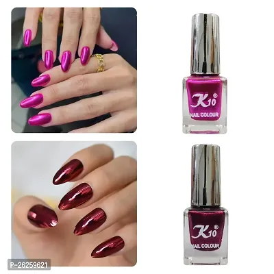 Metallic Finish Pink Maroon  Nail polish combo