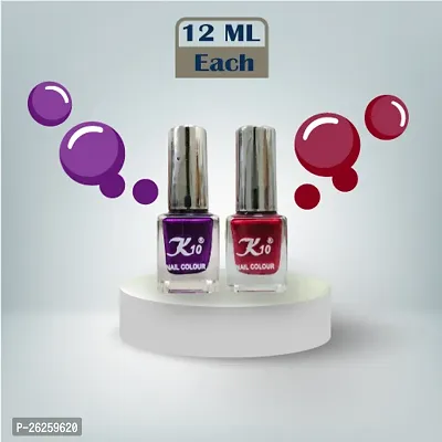 Metallic Finish Purple Dark Red  Nail polish combo-thumb4