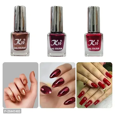 High quality Metallic-Coffee-Maroon-Dark-Red Nail Polish Combo