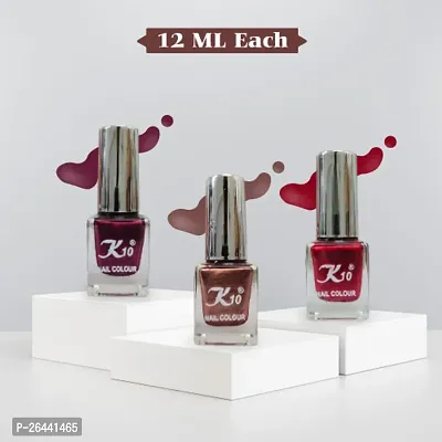 High quality Metallic-Coffee-Maroon-Dark-Red Nail Polish Combo-thumb5