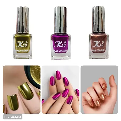 High quality Metallic-Coffee-Lemon-Dark-Pink Nail Polish Combo-thumb0