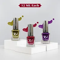 High quality Metallic-Dark Red-Lemon-Purple Nail Polish Combo-thumb1