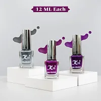 High quality Metallic-Dark-Pink-Purple-Silver Nail Paint Combo-thumb1