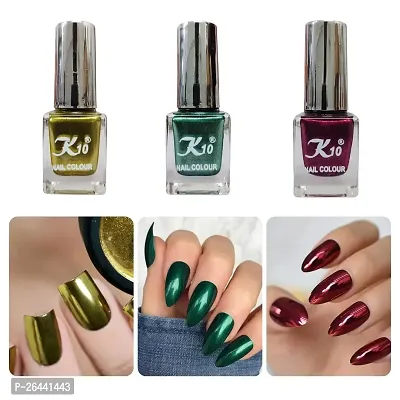 High quality Metallic-Lemon-Maroon-Gren Nail Paint Combo-thumb0