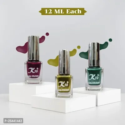 High quality Metallic-Lemon-Maroon-Gren Nail Paint Combo-thumb2