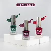 High quality Metallic-Maroon-Green-Red Nail Paint Combo-thumb1