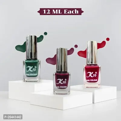 High quality Metallic-Maroon-Green-Red Nail Paint Combo-thumb2