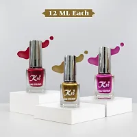 High quality Metallic-Gold-Dark-Red-Pink Nail Paint Combo-thumb1