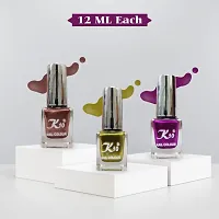 High quality Metallic-Dark-Pink-Lemon-Coffee Nail Paint Combo-thumb1