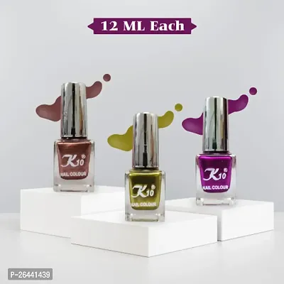 High quality Metallic-Dark-Pink-Lemon-Coffee Nail Paint Combo-thumb2