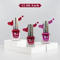 High quality Metallic-Dark Red-Red-Pink Nail Paint Combo-thumb1