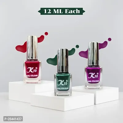 High quality Metallic-Green-Red-Dark-Pink Nail Paint Combo-thumb2