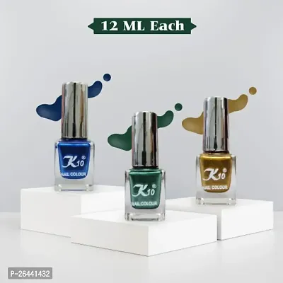 High quality Metallic-Green-Blue-Gold Nail Paint Combo-thumb2