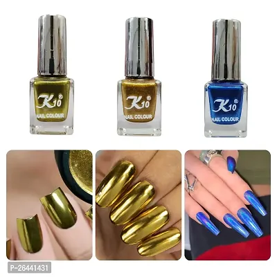 High quality Metallic-Lemon-Blue-Golden Nail Paint Combo