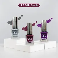 High quality Metallic-Maroon-Purple-Silver Nail Paint Combo-thumb1