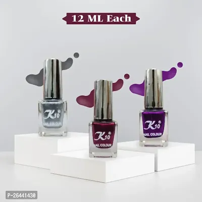 High quality Metallic-Maroon-Purple-Silver Nail Paint Combo-thumb2