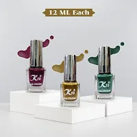 High quality Metallic-Gold-Green-Maroon Nail Paint Combo-thumb1