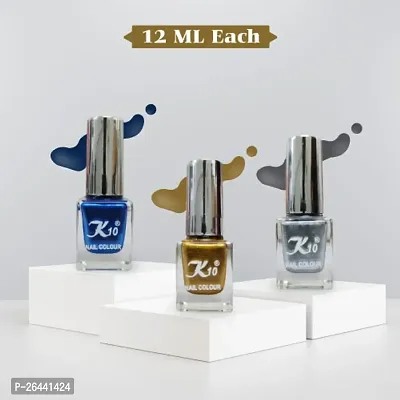 High quality Metallic-Gold-Blue-Silver Nail Paint Combo-thumb2