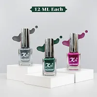 High quality Metallic-Green-Silver-Pink Nail Paint Combo-thumb1