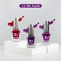 High Shine Long lasting Metallic-Purple-Dark-pink-Red Nail Polish Combo-thumb1