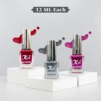 High Shine Long lasting Metallic-Silver-Red-Pink Nail Polish Combo-thumb1