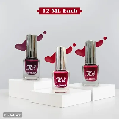 High Shine Long lasting Metallic-Red-Maroon-Dark-Red Nail Polish Combo-thumb2