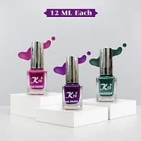 High Shine Long lasting Metallic-Purple-Pink-Green Nail Polish Combo-thumb1