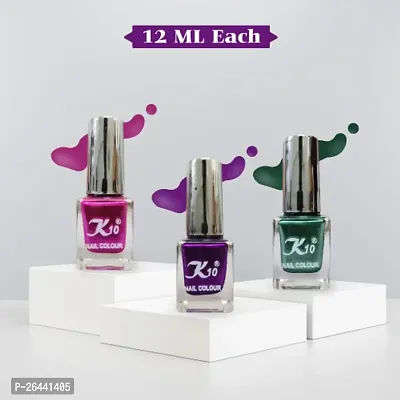 High Shine Long lasting Metallic-Purple-Pink-Green Nail Polish Combo-thumb2