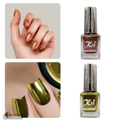 Metallic Finish Lemon Coffee  Nail polish combo