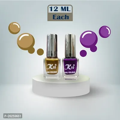 Metallic Finish Golden Perple Nail polish combo-thumb4