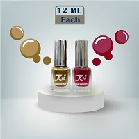 Metallic Finish Golden Dark Red Nail polish combo-thumb3