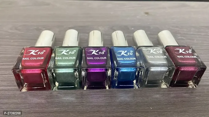 High shine Nail Polish Nail Metallic Finish Multi color Combo set Red-Green-Purple-Blue-Silver-Maroon-thumb2