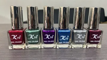 High shine Nail Polish Nail Metallic Finish Multi color Combo set Red-Green-Purple-Blue-Silver-Maroon-thumb2