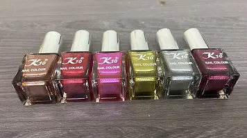 High shine Nail Polish Nail Metallic Finish Multi color Combo set Coffee-Darkred-Darkpink-Lemon-Silver-Maroon-thumb1